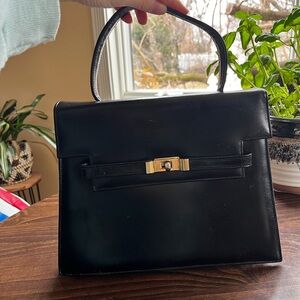 Vintage Alexander’s New York Black Leather and Gold Purse